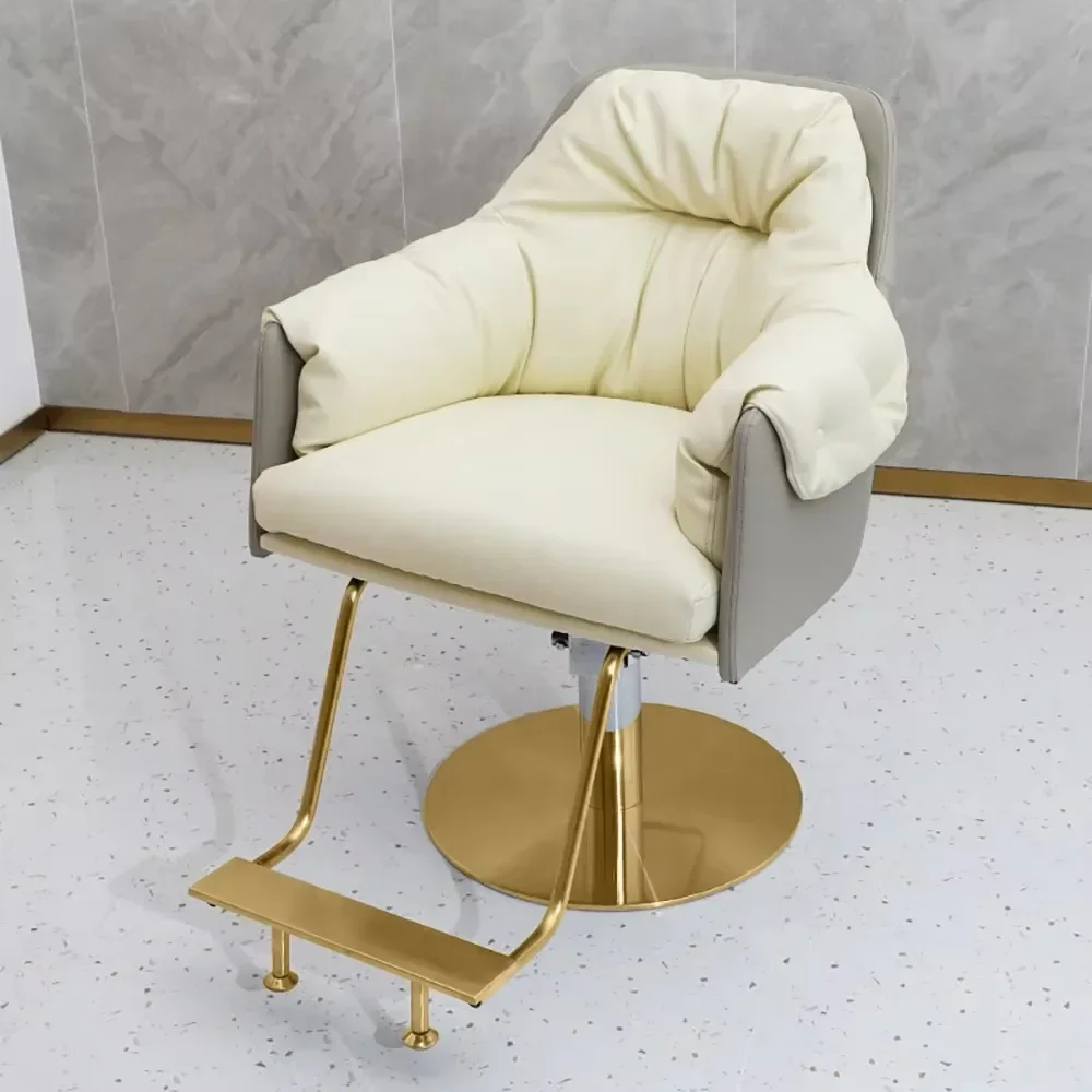 

Premium Luxury Barber Chair Beauty Glamour Aesthetic Modern Hairdresser Chair Personalized Salon Kapperstoel Hair Furniture