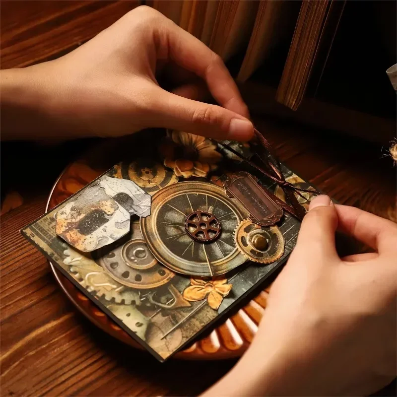 30Pcs Material Paper Collage Collection Vintage Handbook DIY Material Backing Notebooks Writing Scrapbooking cut 155X136mm