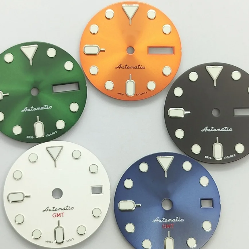 

Watch Accessories NH36 Dial GMT NH34 Dial White Black Blue Orange Green Luminous Dial 28.5mm for NH34/NH36A Automatic Movement