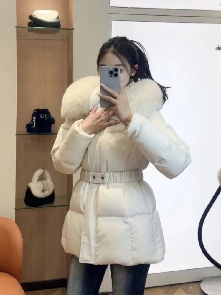 Goose Down Jacket with Fur Jacket Women's Winter Down Jacket Real Fur for Women Real Fox Fur Hooded Real Fur Coats for Woman