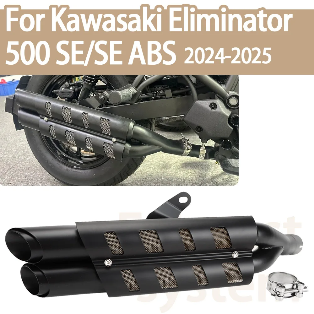 

For Kawasaki Eliminator 500 SE ABS eliminator500 Abs 2024 2025 Motorcycle Rear Exhaust Slip-on Muffler Pipes Tube Accessories