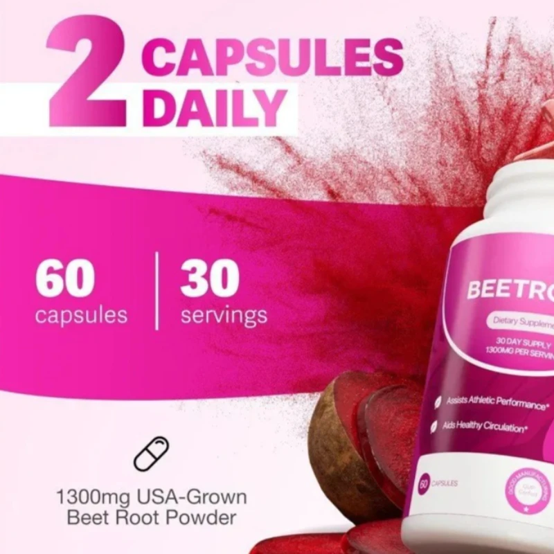 

Капсулы Beetroot способствуют восстановлению клеток, балансовым питанием, предотвращают энергию помощи, жировым обменам и здоровым питанием.