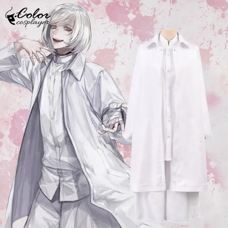 Color Cosplayer Japanese Anime White Trench Coat Pants Outfits Cosplay Anime Halloween Comic-Con Carnival Costumes Dress