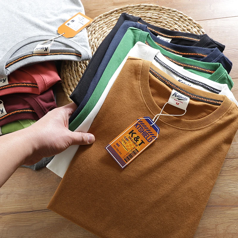 320GSM الوزن الثقيل نحى وغسلها 100% القطن الرجال الأمريكية تي شيرت غير رسمي المتضخم للجنسين زوجين قصيرة الأكمام تيز الصيف