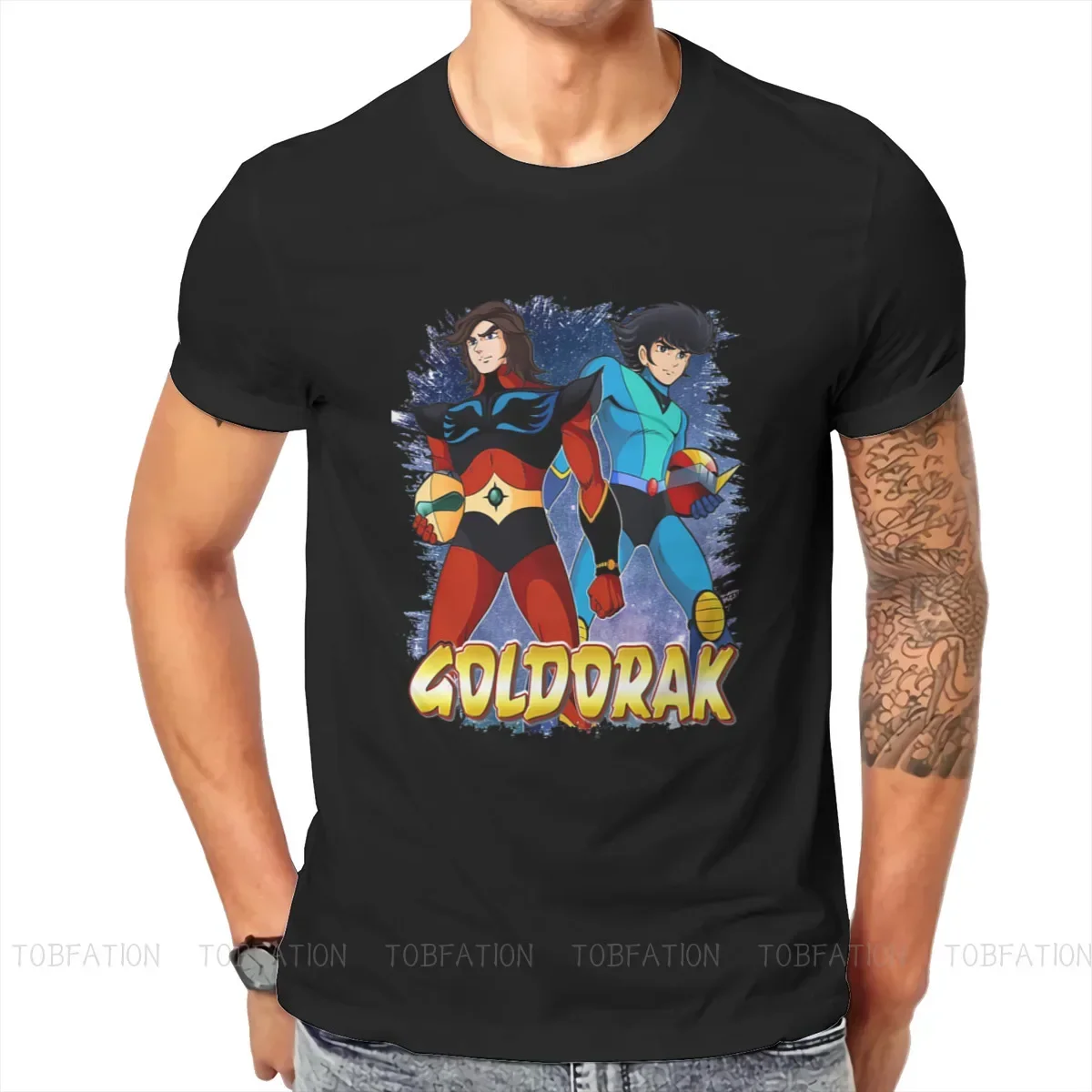 UFO Robot Goldrake Grendizer Anime With Actarus and Alcor Premium Tshirt Vintage Men Tops Large Cotton Crewneck T Shirt