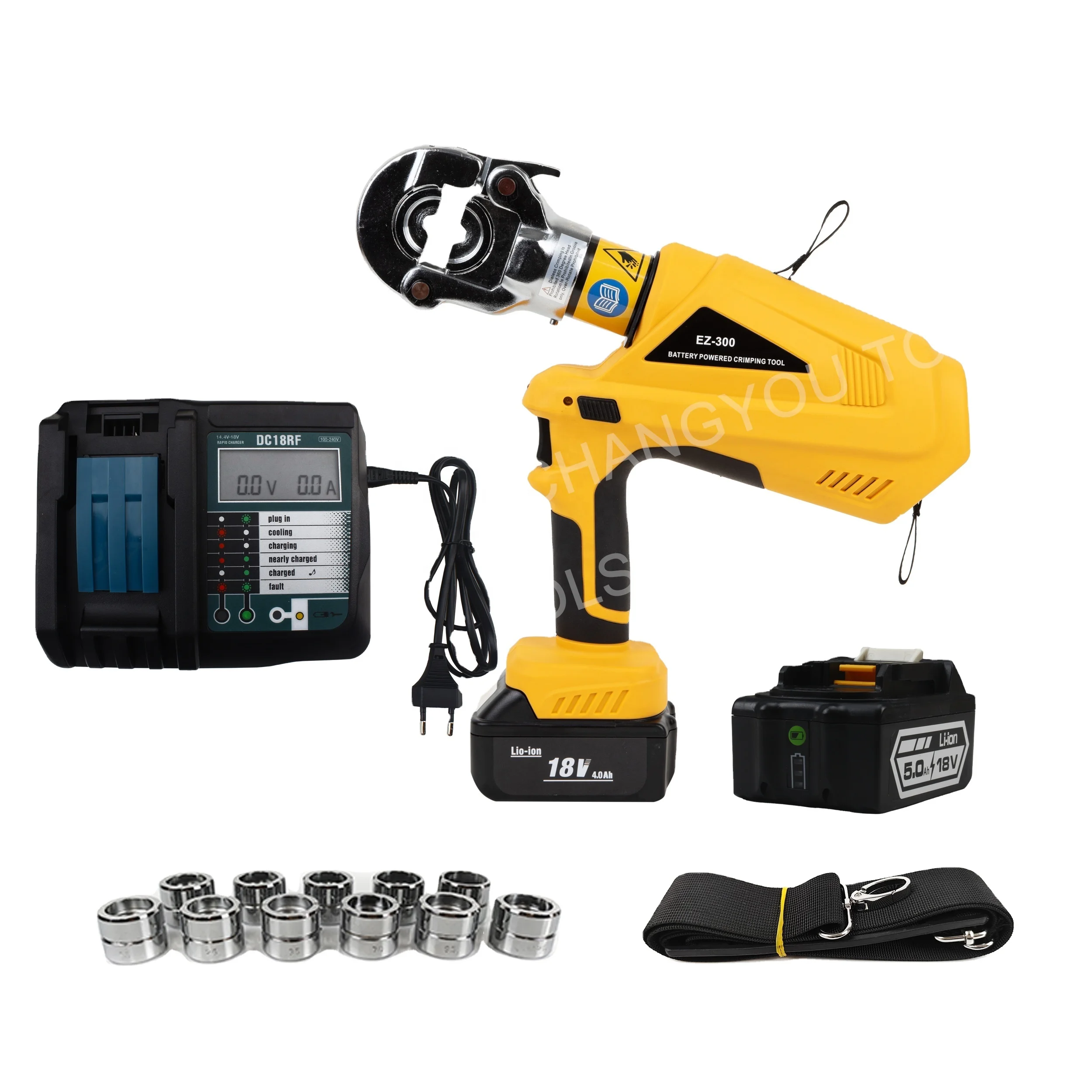 EZ-300 Hydraulic Cable Crimping Tool with OLED Display 10-300mm2 Electric Power Battery Electric Power Tool