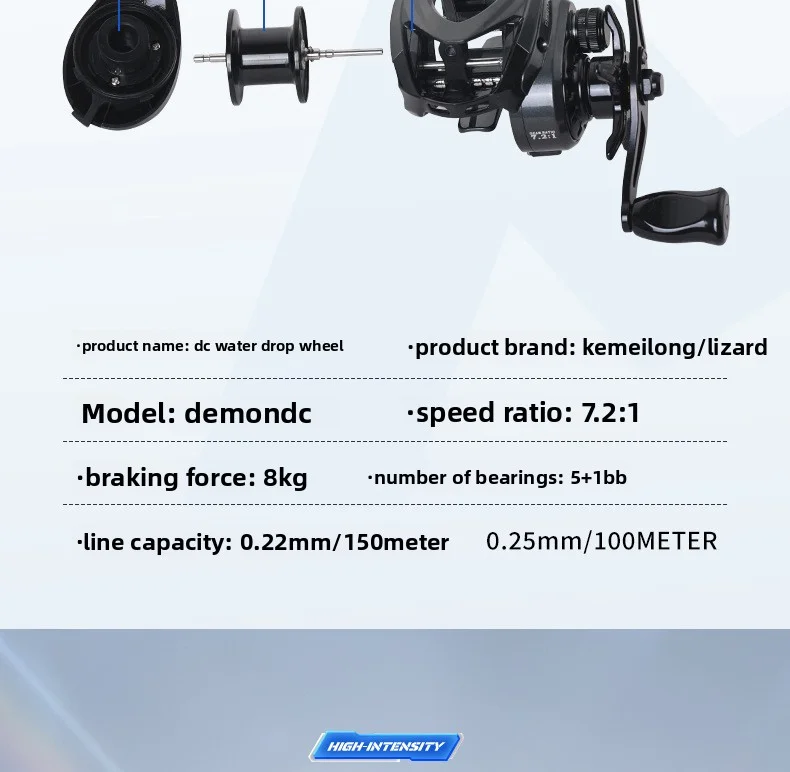 Lizard Fishing Demon DC Baitcasting-Rolle Elektronische Bremse Anti-Backlash Weitwurf Vielseitige Angelrolle Mit Klarem Klickgeräusch – Detail 6