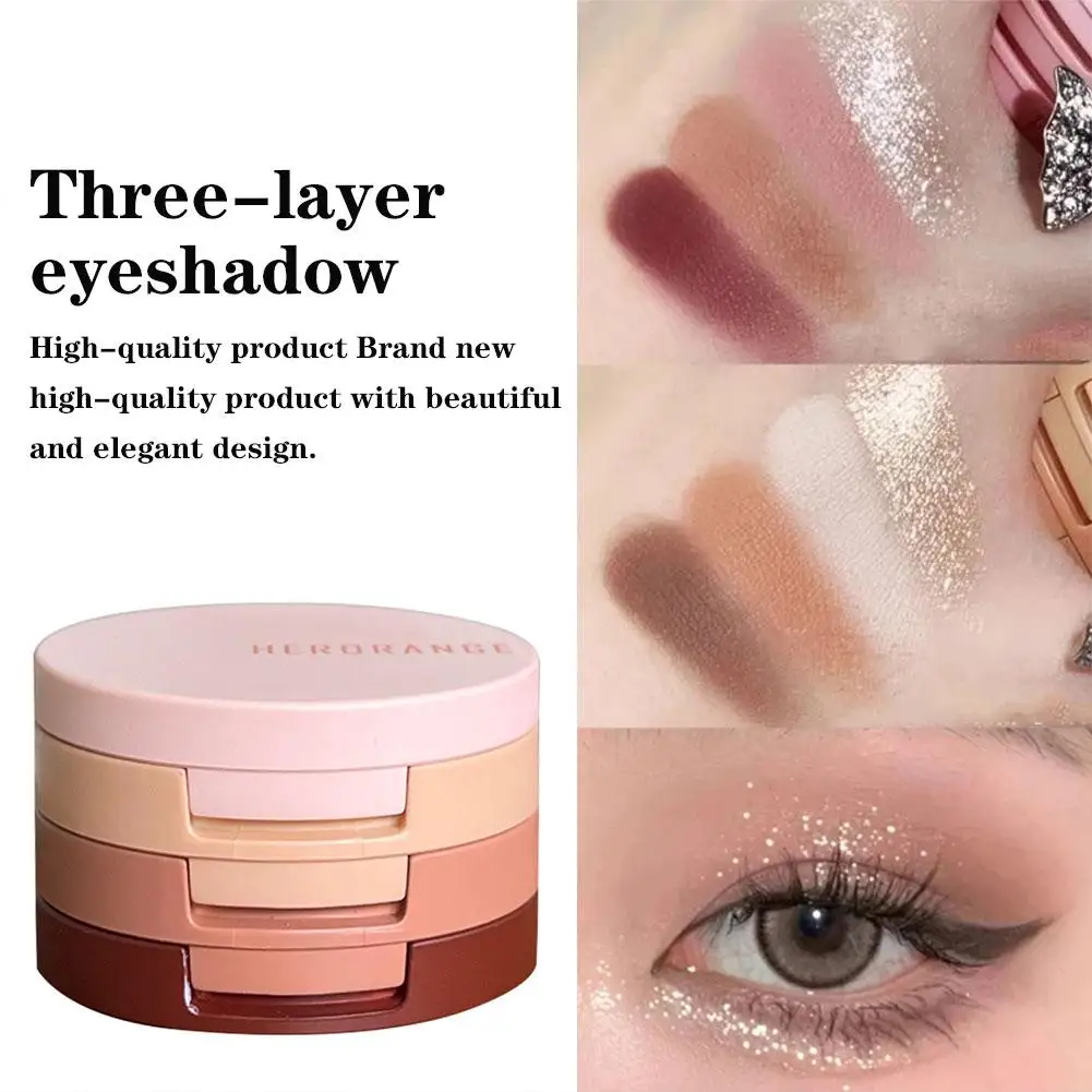 3 in 1 matte Text marker erröten Palette perlmutt erröten Puder Lidschatten Gesicht Kontur Palette Seidenraupe aufhellen Shimme glänzend ma g3s5