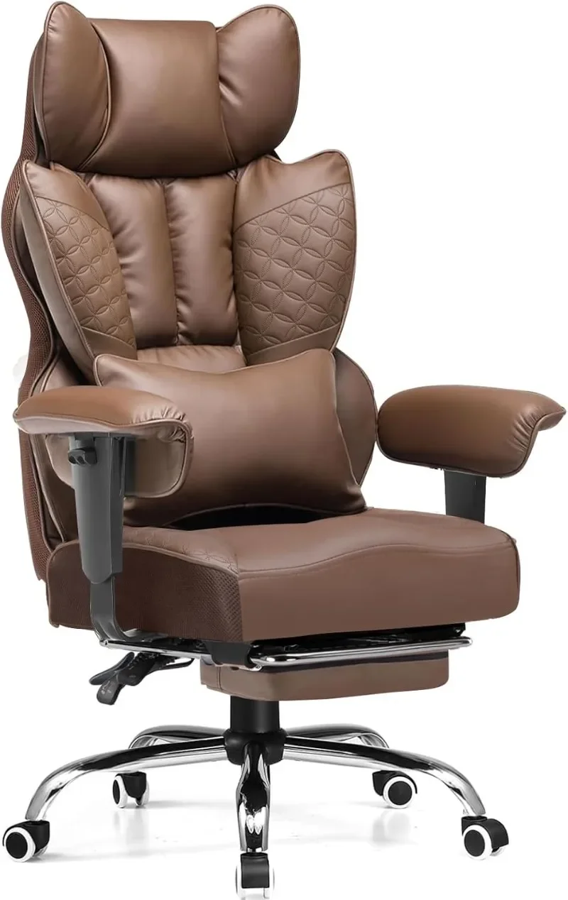 GTPLAYER Big and Tall Gaming Chair 400lbs Heavy Duty Office Chair with Foot Rest & Ergonomic Pocket Spring Lumbar Support