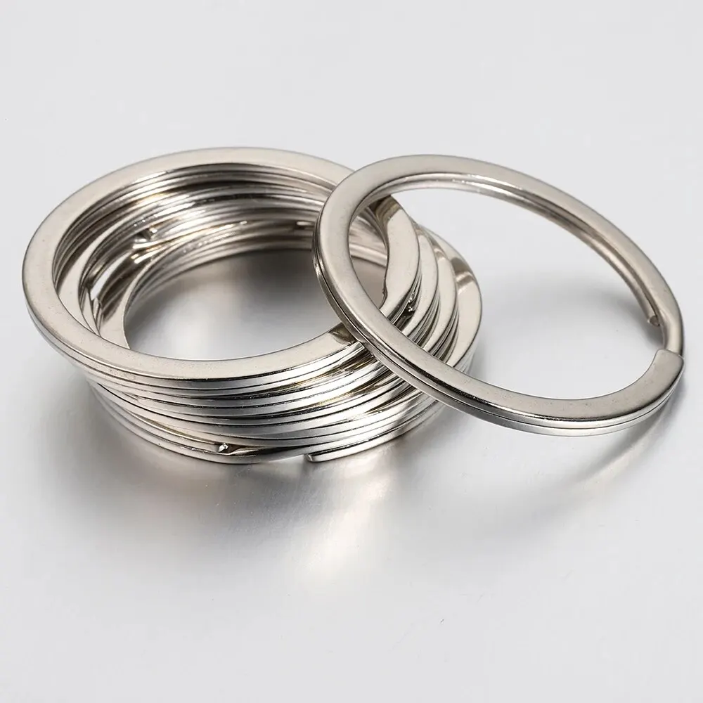 20 sztuk metalowe breloki 1.5x20mm okrągła płaska linia dzielone pierścienie brelok ze stopu dla DIY tworzenia biżuterii akcesoria do breloków