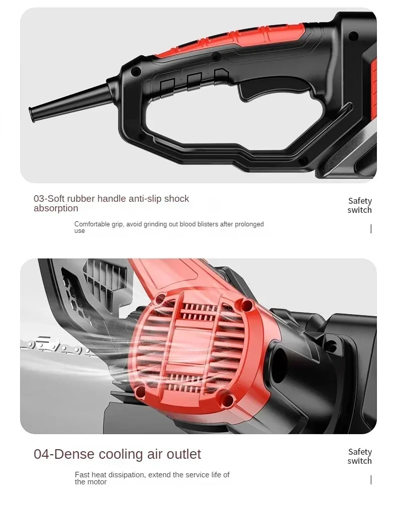 220V Powerful Electric Chainsaw for Cutting Trees and Firewood - Portable for Home Use