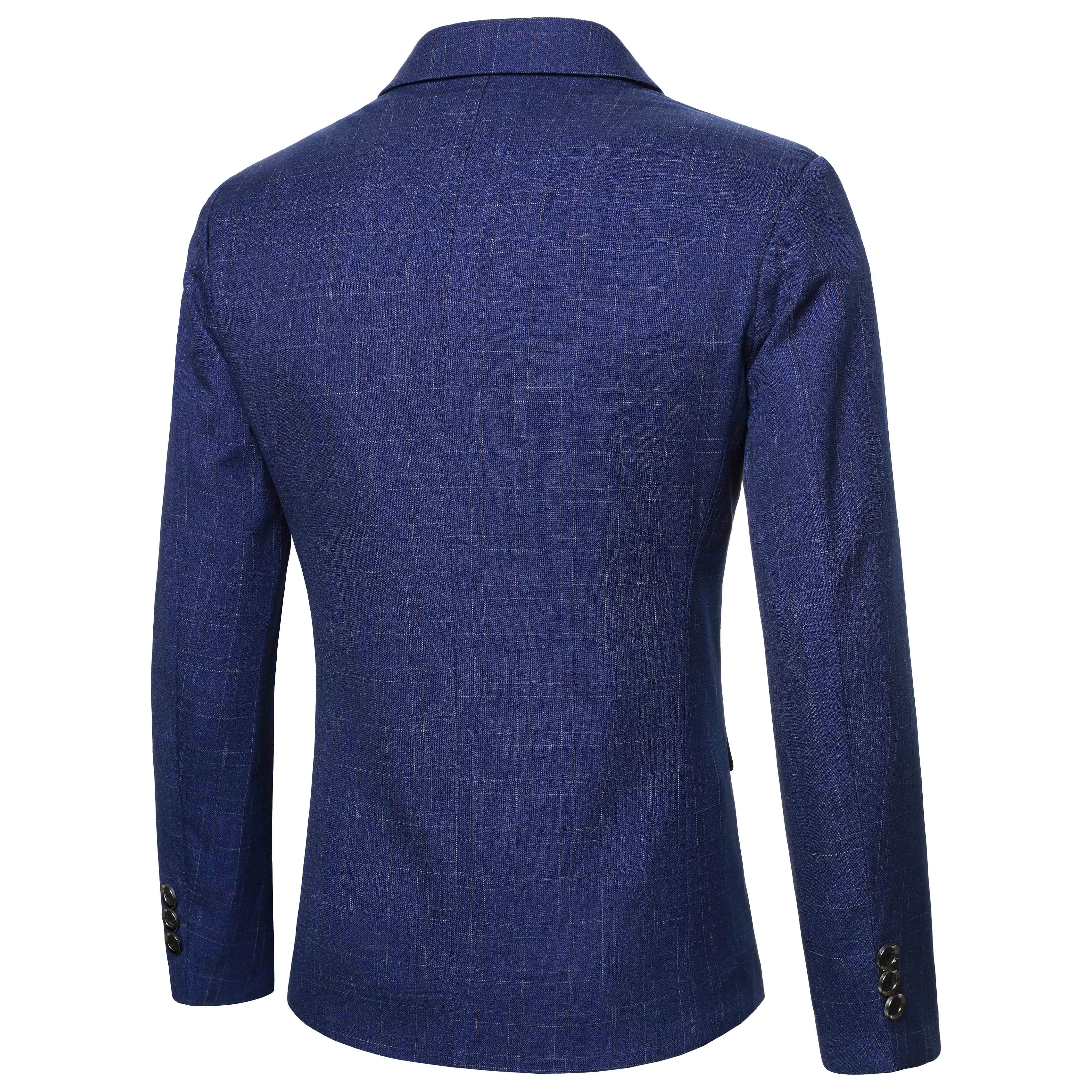 Nieuwe Lente Mannen Blauw Geruite Blazers Jassen Formele Slijtage Pakken Jassen Zakelijke Jassen Mannelijke Slanke Casual Blazers Jassen Maat 4XL