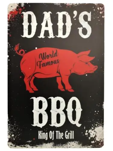 RETRO METAL WALL SIGN TIN VINTAGE FUNNY KITCHEN FATHERS DAY BBQ DAD GIFT GRILL