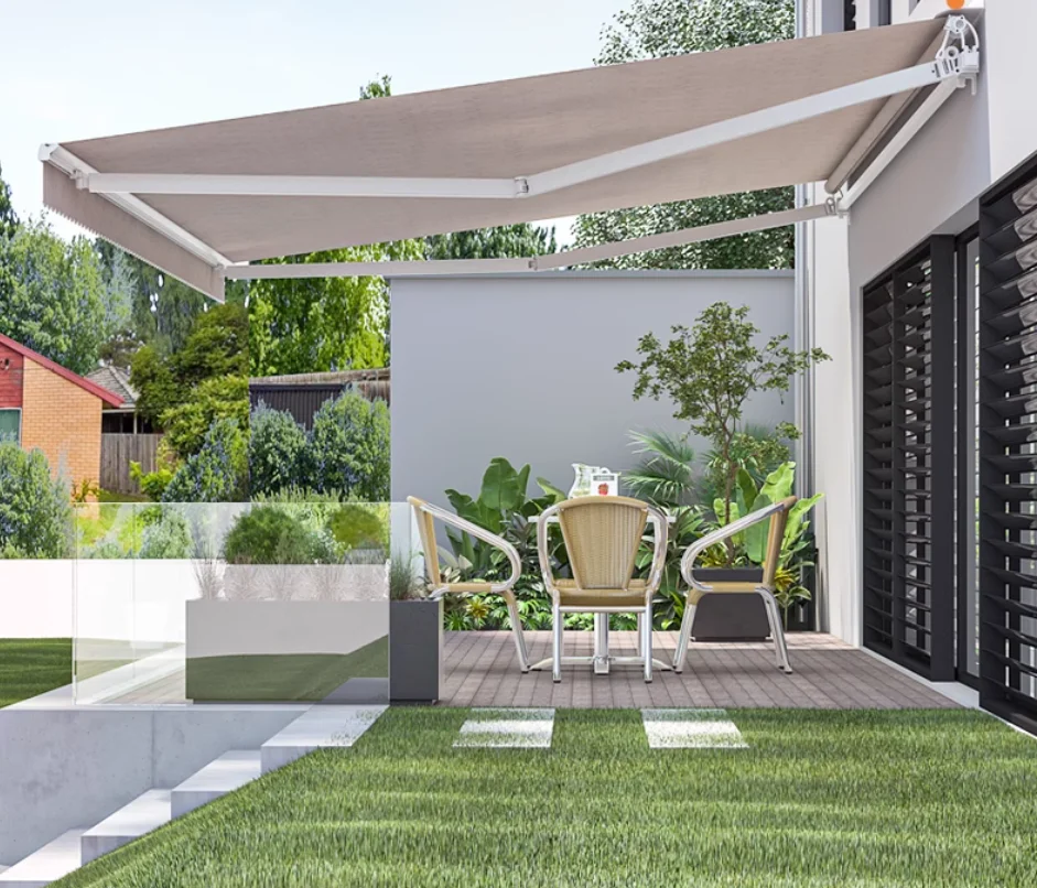 

Retractable Aluminum Alloy Awning Rain-Proof Canvas Outdoor Handheld Shade Patio Terrace 5m Projection Acrylic Sail Material
