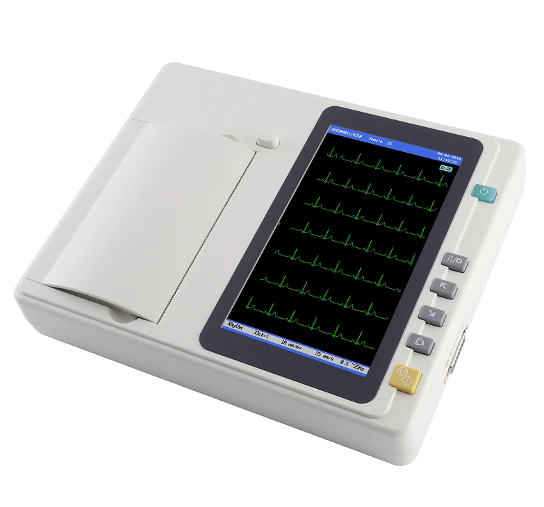 

ECG600 7 inch high resolution color touch screen 6 channel ECG machine electrocardiogram