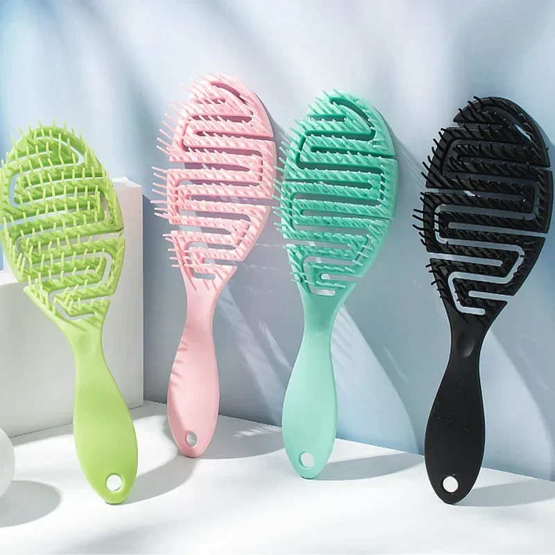 

Massage Hair Comb Salon Wet Hair Brush Women Hairdressing Styling Hair Tools Anti Detangling HairBrush Wet Dry Dual Purpose Comb