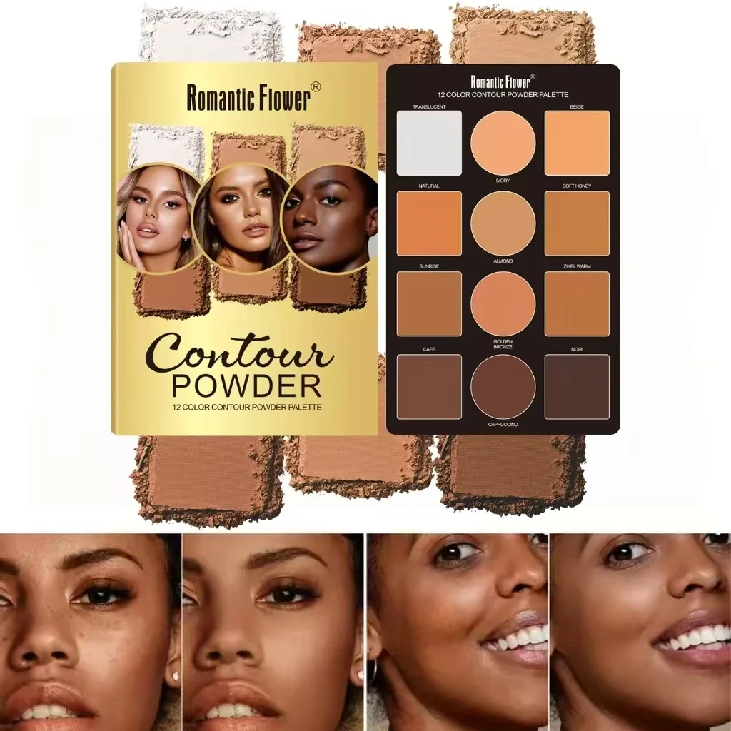 

12-цветные тени для векPaletteSet, все типы кожи,Blus HighlighterContour, многофункциональный набор для макияжа для выступлений, вечеринки, косплея, идеальный подарок