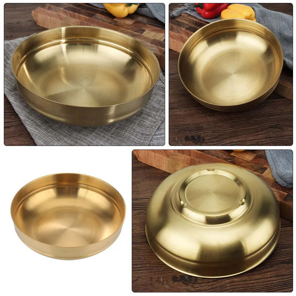 1Pcs Stainless Steel Korean Style Noodle Bowl Multipurpose Tableware Home Kitchen Use Exquisite Detail Photo Prop