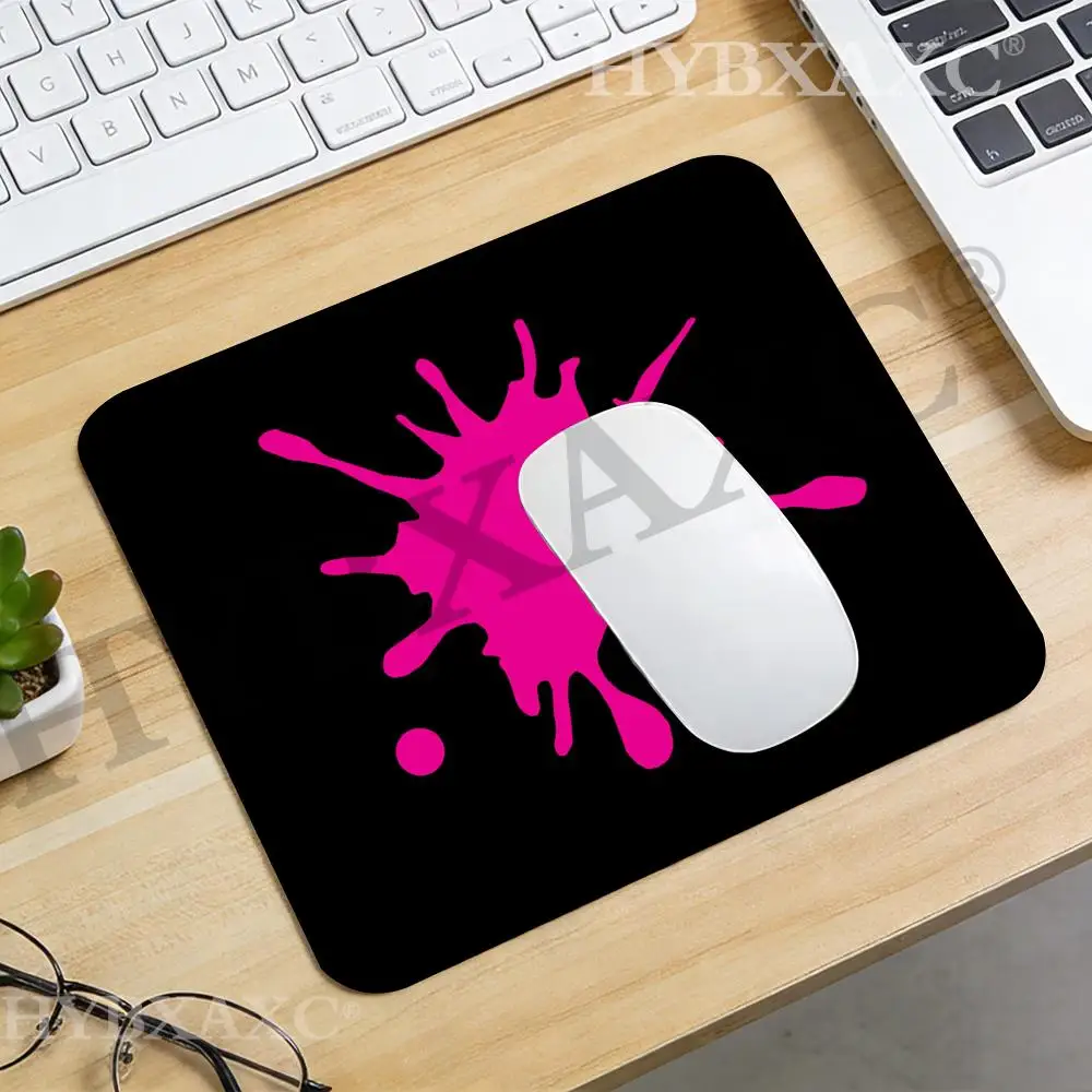 HYBXAXC Pink Splash Ink Art Small Mouse Pad Anti-Slip Rubber Base Desk Mat for Gaming Office for Work Setup Computer Accessories