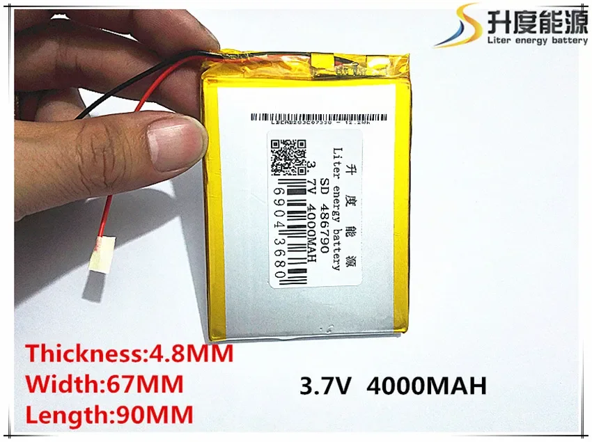 3.7V 4000mAh 486790 Lithium Polymer Li-Po li ion Rechargeable Battery cells For Mp3 MP4 MP5 GPS  mobile bluetooth