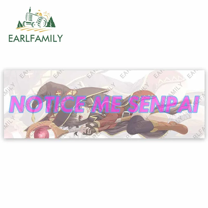 

EARLFAMILY 13cm X 4.4cm Car Stickers For NOTICE ME SENPAI Slap Anime Decal Funny Car Accessories Waterproof Campervan Decor