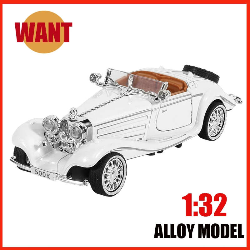 1:32 Scale Ben 500K Retro Alloy Diecastคลาสสิกรถของเล่นเด็กโลหะเกือบจริงเสียงของเล่นเด็กคริสต์มาสของขวัญOne Pi