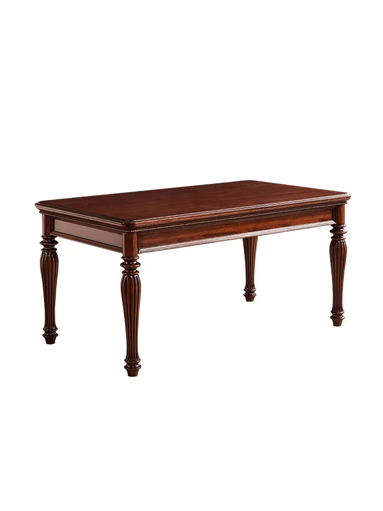 #New American Classical Wooden Teak Top 16m Long Dining Table with 6 Seater Chair Combination Disassembly & Assembly Required