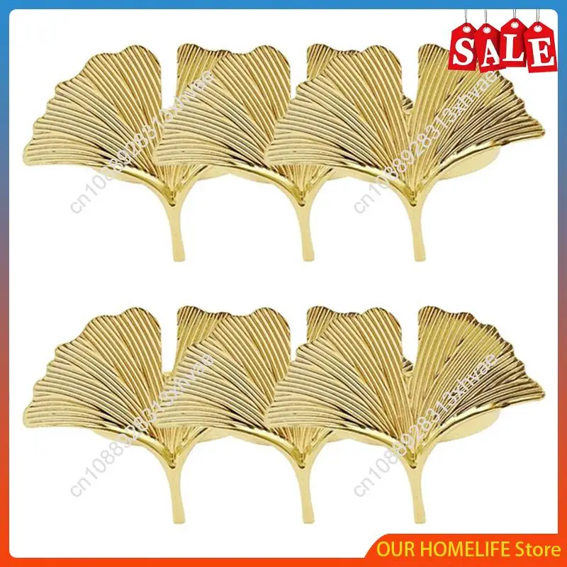 Y39A-6Pcs Ginkgo Biloba Napkin Ring Buckle Can Be Used For Wedding Banquet Mother's Day Table Decoration.