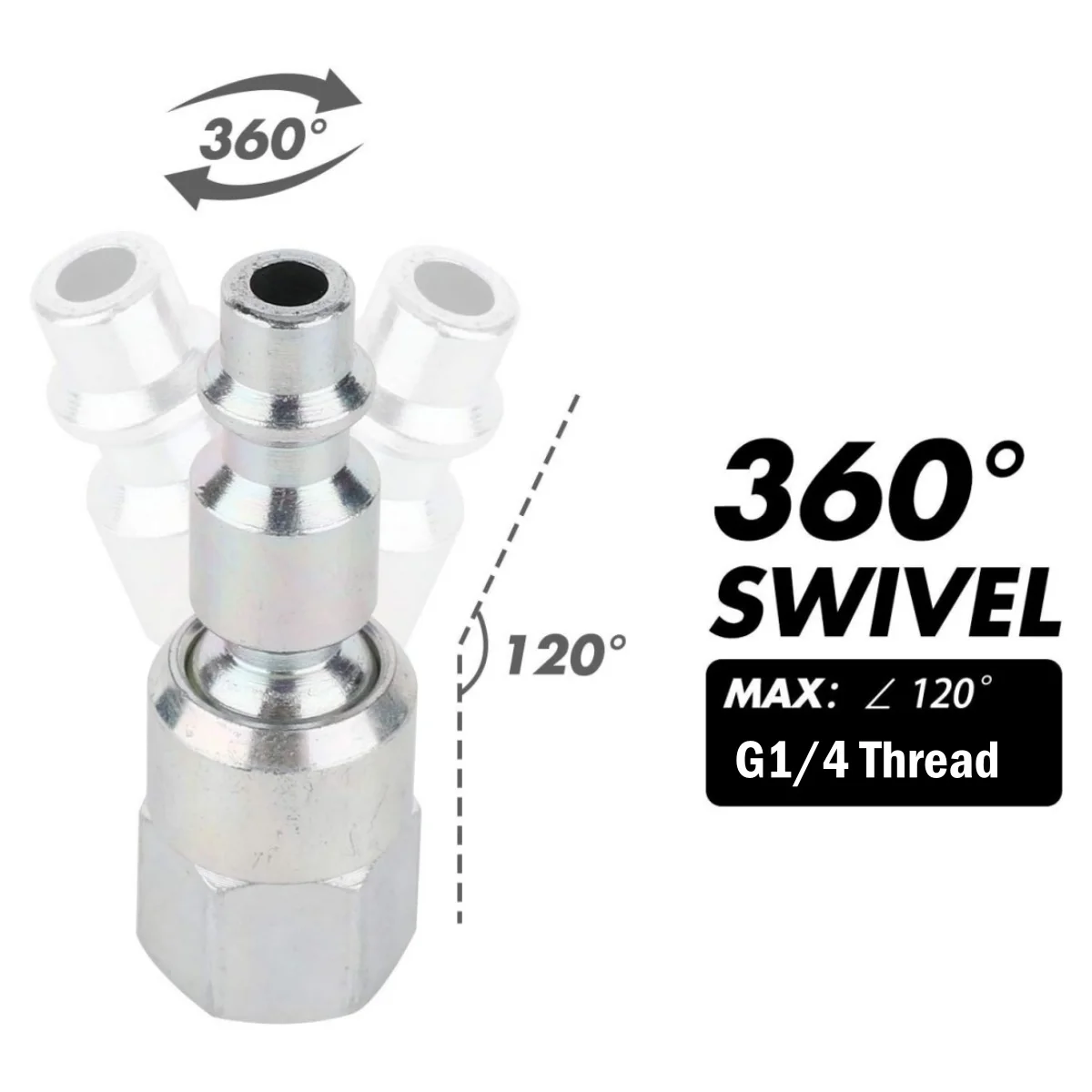 360° Rotable Quick Plug Connect Fitting Joint US Type With BSP 1/4 Fitting Thread For Air Hose Paint Spray Gun Pneumatic Coupler