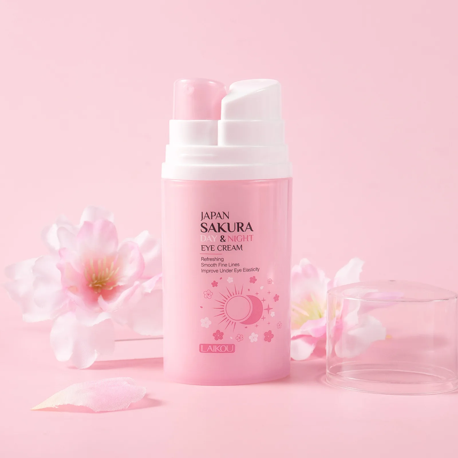 LAIKOU Sakura Day Night Eye Essence Cream Facial Eye Cream Brighten Moisturizing Hydrate Eye Skin Care Product