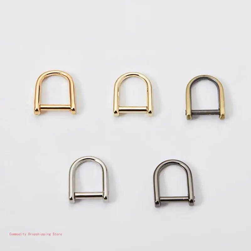 for Creative D-Shaped Metal Hoop Ring Tiny D-Ring with Screw Useful Horseshoe Buckle DIY Leather Craft Keychain Accessor