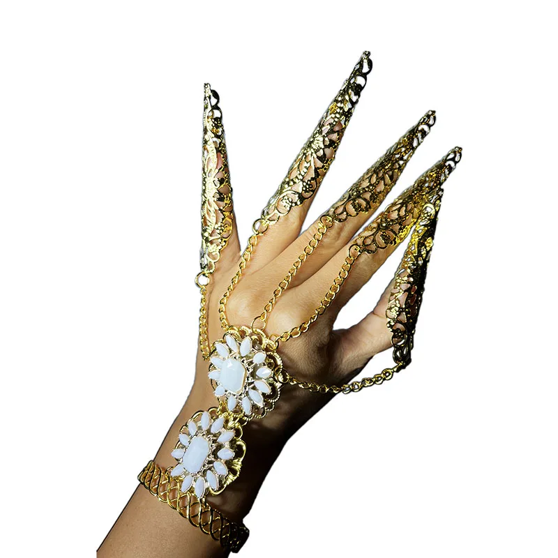 ゴシック西部地域女王長い爪インドスタイルベリーダンスブレスレットパフォーマンスショット装飾千手