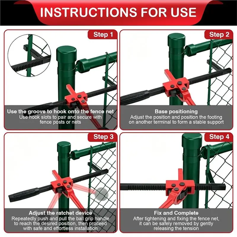 Y50A-Fencing Chain Link Stretcher Tool Ratchet Wire Mesh Fence Tightener And Puller For Farm, Ranch, Yard Applications