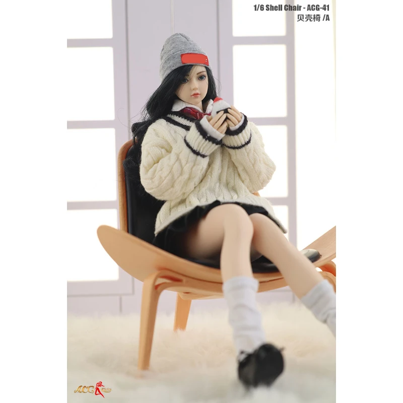 ACG-41 1/6 Scale Dolls Accessories Furniture Shell Chair Model For 12 Inch  Action Figure Collection Display Decoration Toy Gift