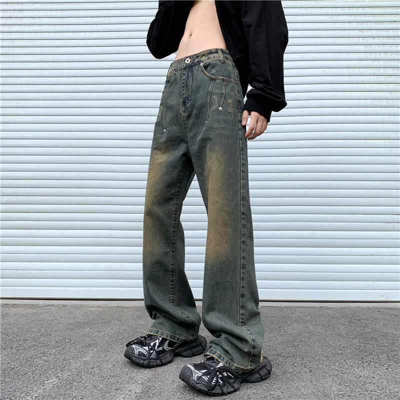 

Denim Designer Vintage Jeans High Quality New Fashion Pants 2023 Spring High Waist Men Casual Top Quality Denim Trousers Y05