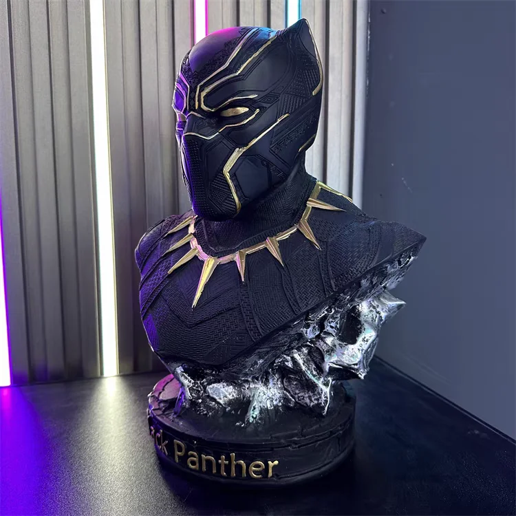 Marvel Pantera Negra Anime Resina Busto, Periférico Modelo Garagem Kit, Home Office Coleção Ornamento, Estatueta Estátua, 18 cm, 35cm