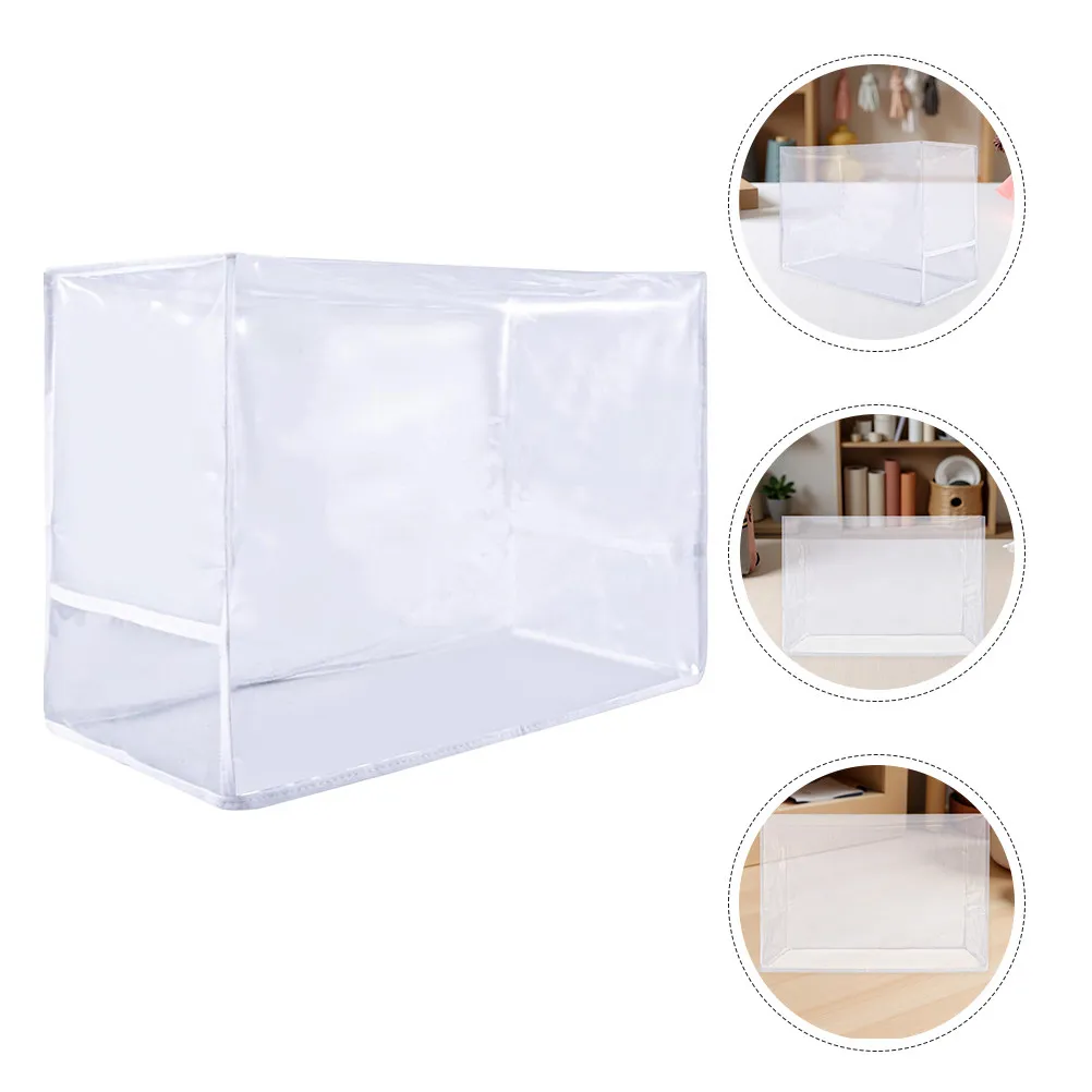 Clear Sewing Machine Dust Cover Transparent Quilted Protective Case Storage Pockets Sewing Supplies Organizer Travel Home