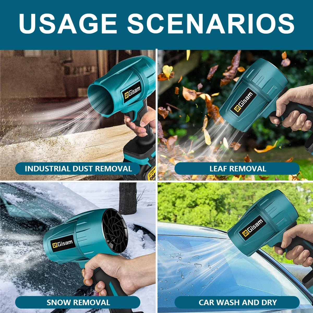 

TXF【Reliable】 200M/S Brushless Electric Blower Turbo Jet Fan Violent Electric Air Blower Handheld Power Tools for Makita 18V B