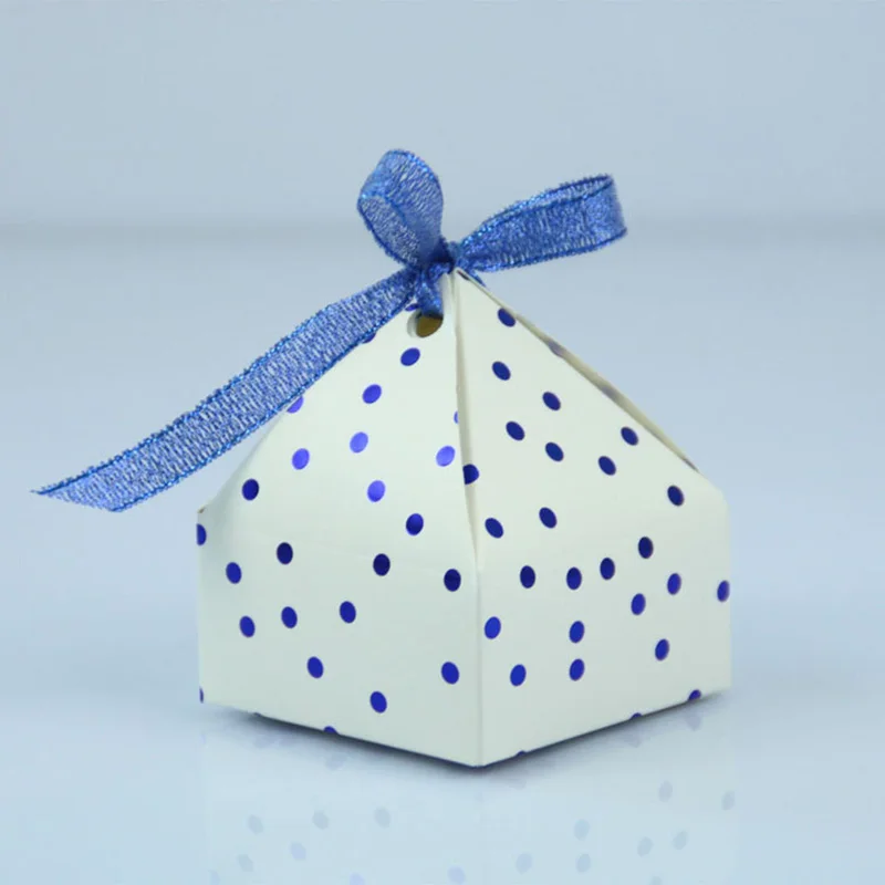 10 Stück lasergeschnittene Pyramiden-Punkt-Süßigkeits-Geschenkbox, süße Kekse, Hochzeitsbevorzugung, Geschenkverpackung, Boxen mit Band, Geburtstagsparty-Dekoration – Detail 3