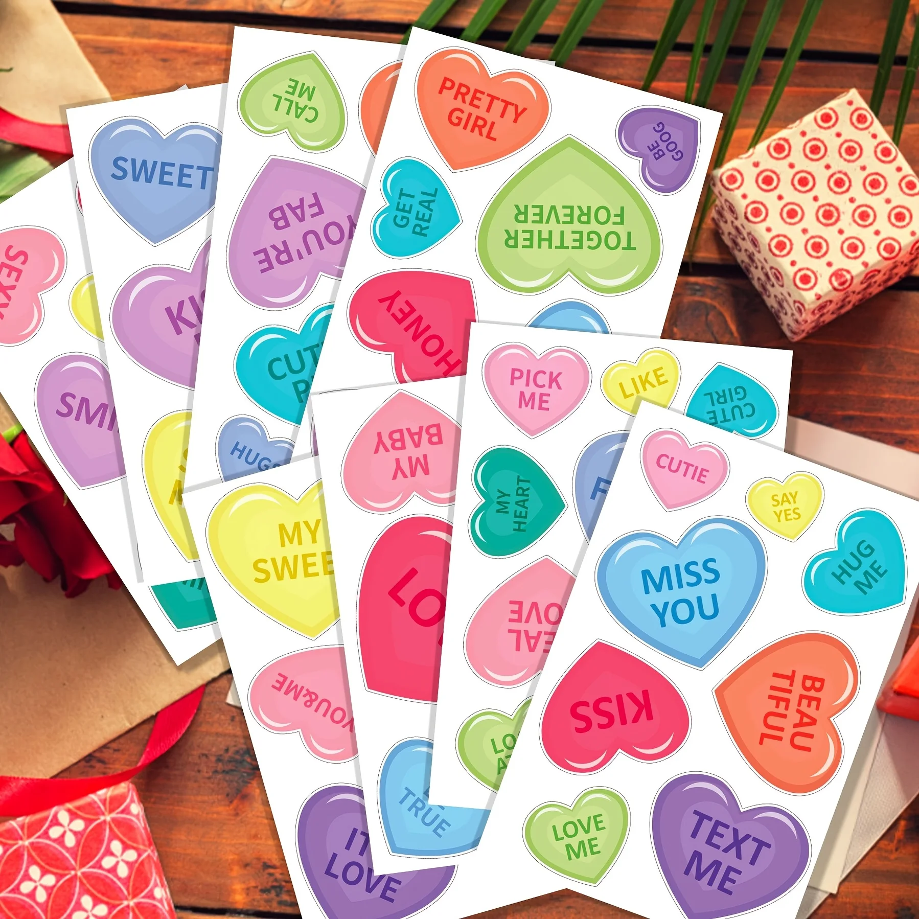 مجموعة من 8 ملصقات نافذة على شكل قلب لعيد الحب، مناسبة لتزيين المنزل والمكتب والمدرسة