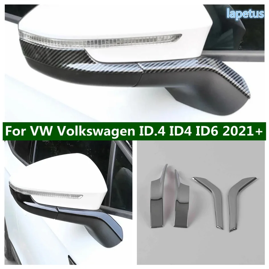 ABS Rear View Side Door Mirror Overlay Decoration Strips Trim Cover For VW Volkswagen ID.4 ID4 ID6 2021 - 2024 Car Accessories