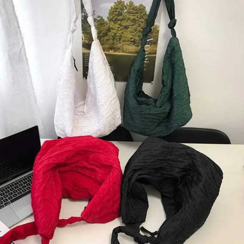 

X90D Женская сумка через плечо для ленивых стилей Плиссированная школьная сумка Сумка через плечо большой емкости