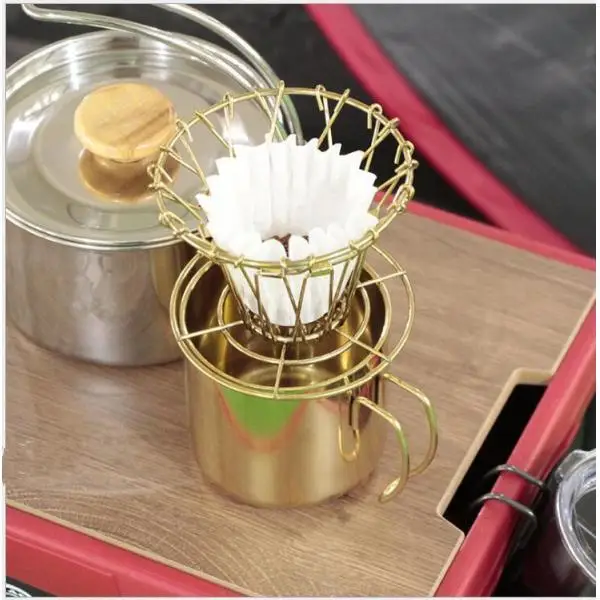 Coffee Filter Holder Double Wall Stainless Steel Coffee Drip