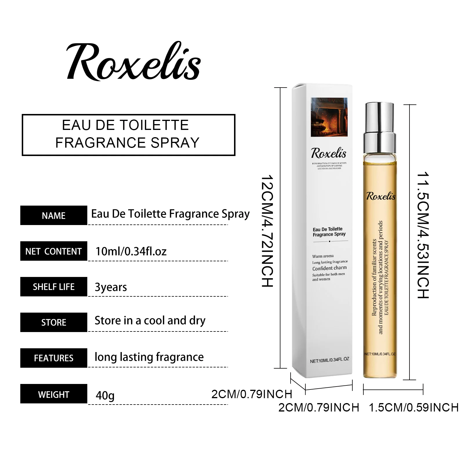 Roxelis Charming Perfume for Men and Women, Lasting Fragrance, Fresh Nature, Dating, Charming Atmosphere, Sandalwood Perfume