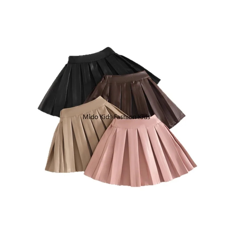 3-12Y Children's JK Uniform Korean Style Girls' Pleated  Short Academic Style Skirt 100-130cm