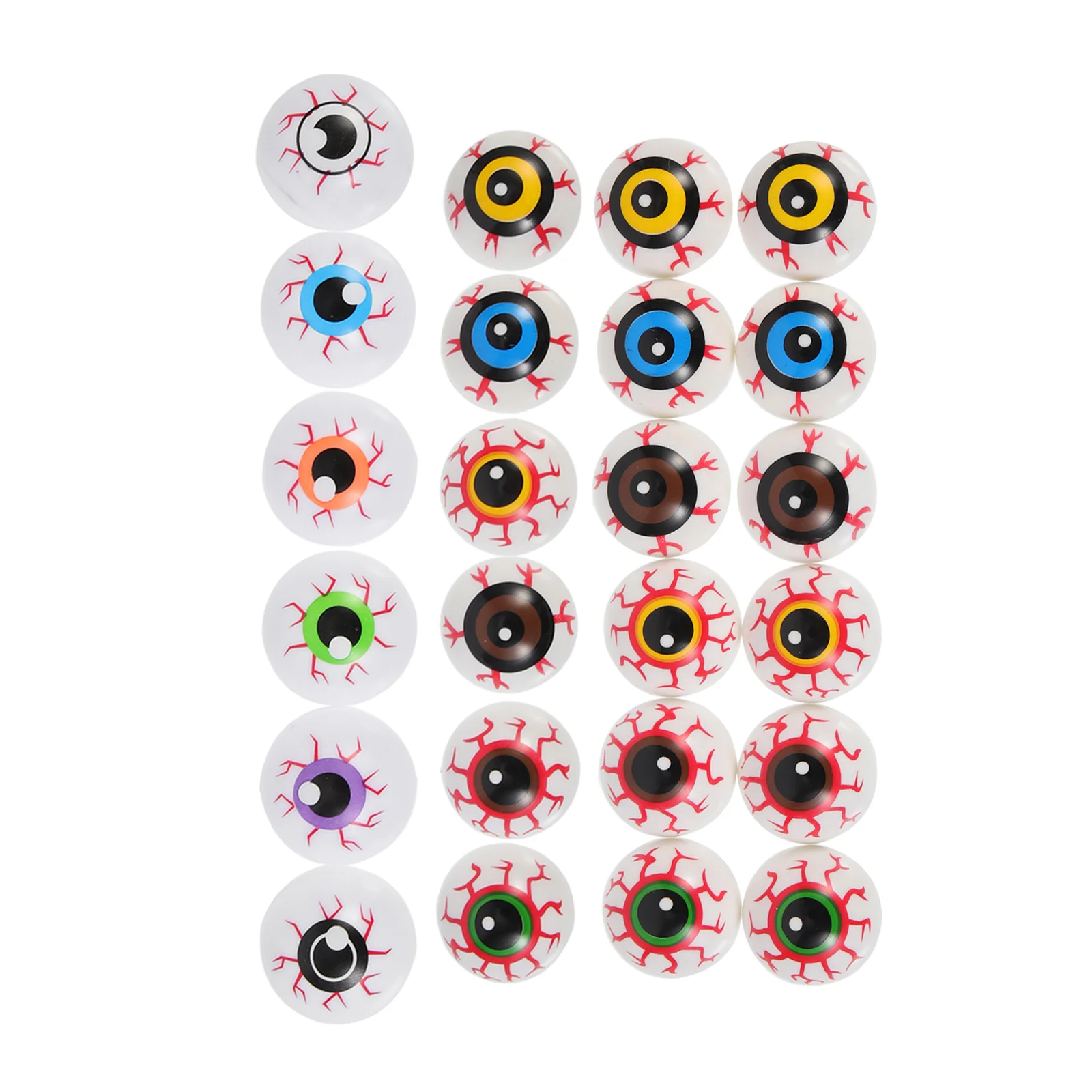 

24 Pcs Artificial Bloodshot Eyeball Halloween Decor Fake Horror Toy Prizes Playing Ornament