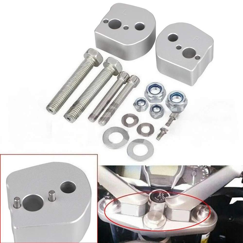 For 3Pcs Motorcycle Handlebar Riser Bracket CNC Aluminum Handle Bar Heighten Mount for Yamaha FJR1300 2006‑2020