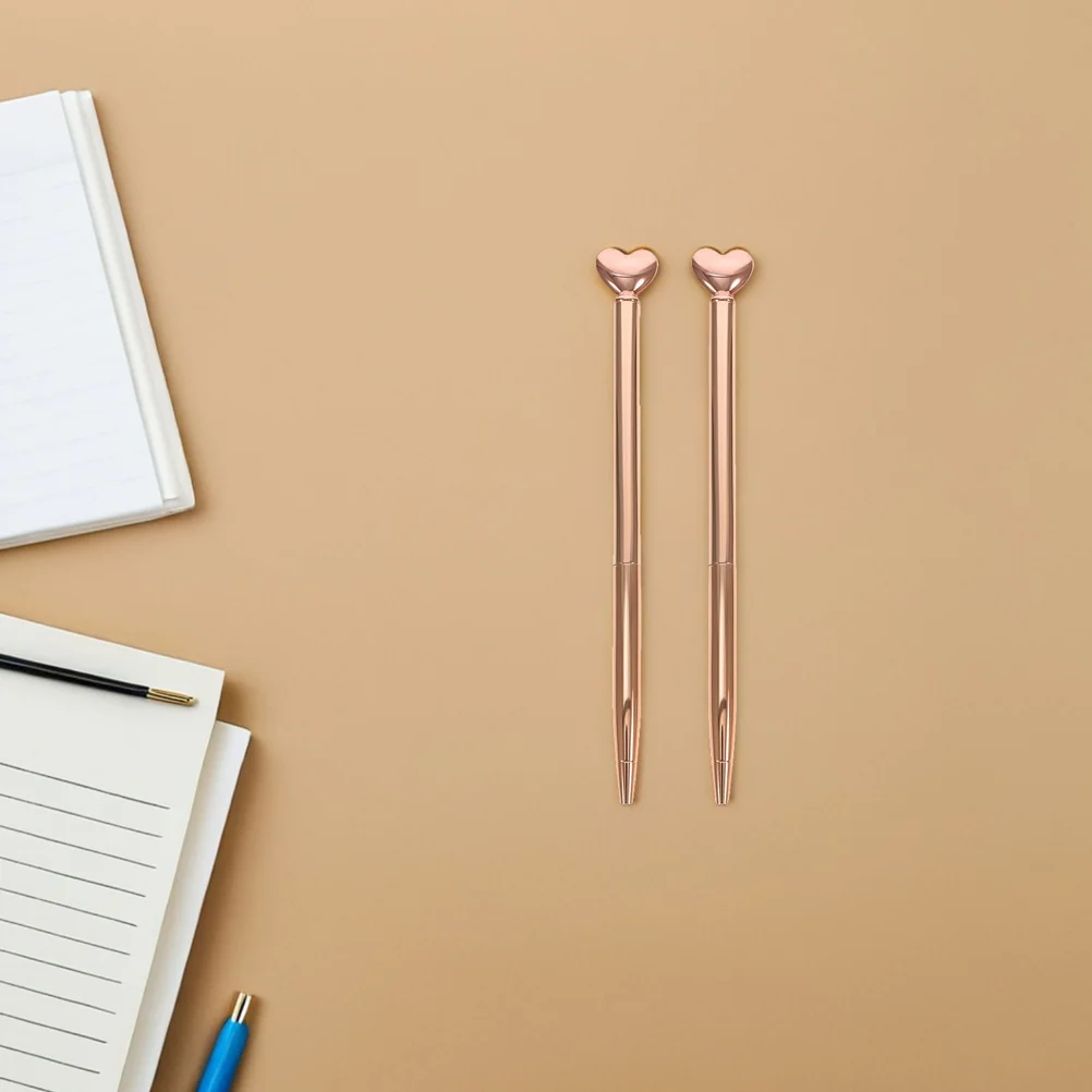 

10Pcs Heart Shaped Ballpoint Pens Retractable Metal 1Mm Medium Ink Smooth Writing for Valentine Wedding Office Bulk