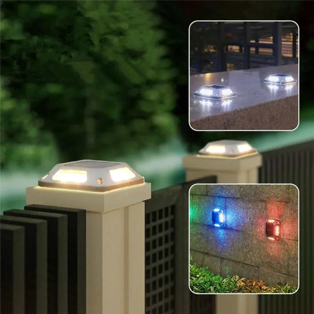 

LED Solar Column Headlight Solar Fence Gate Pillar Lamp Outdoor Waterproof Wall Light for Villa Courtyard Garden Buried Light