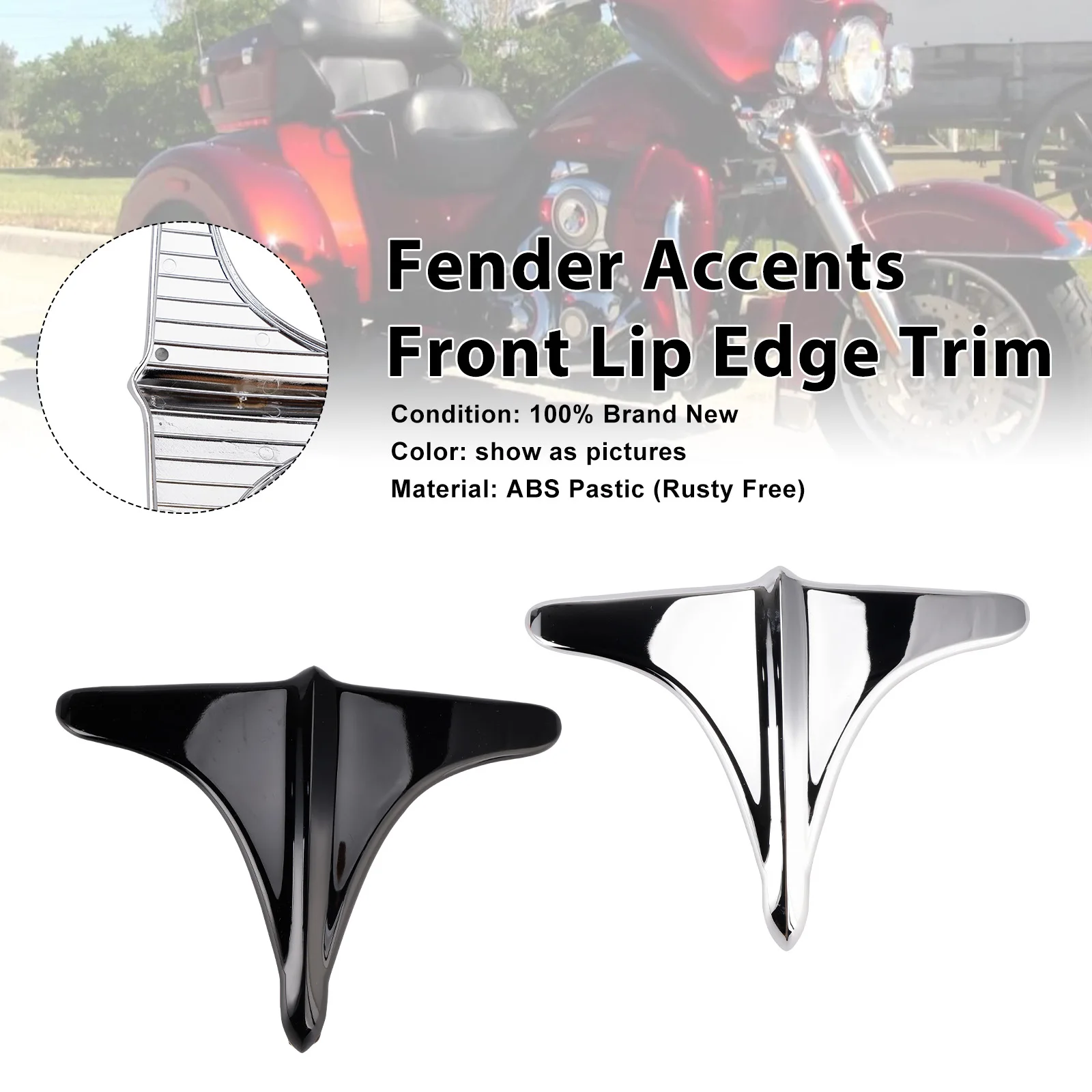 

Topteng ABS Rear Fender Accents Front Edge Trim For Street Tri Glide 2009-2020 2021 2022 2023